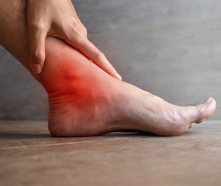 foot with ankle injury